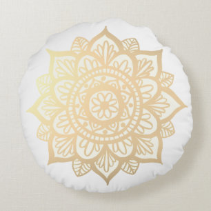 Gold Blume Mandala Rundkissen Rundes Kissen