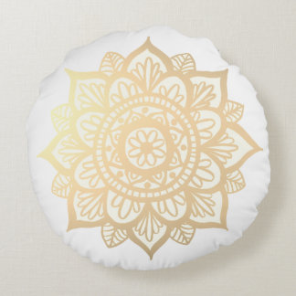 Gold Blume Mandala Rundkissen Rundes Kissen