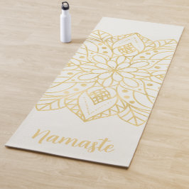 Gold Blume Mandala White Individuelle Name Yoga Ma Yogamatte