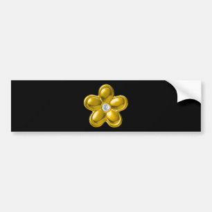 GOLD-BLUME MIT DIAMOND AUTOAUFKLEBER