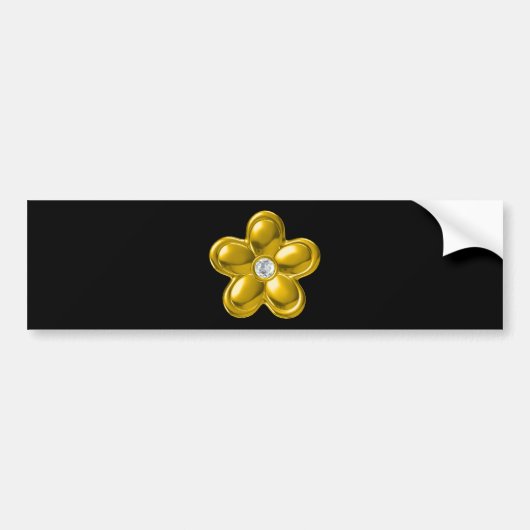 GOLD-BLUME MIT DIAMOND AUTOAUFKLEBER (Vorne)