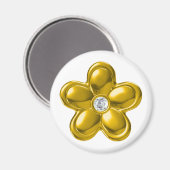 GOLD-BLUME MIT DIAMOND MAGNET (Vorderseite/Rückseite)
