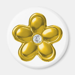 GOLD-BLUME MIT DIAMOND MAGNET