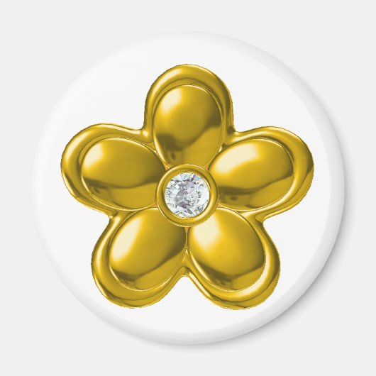 GOLD-BLUME MIT DIAMOND MAGNET (Vorne)