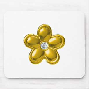 GOLD-BLUME MIT DIAMOND MOUSEPAD