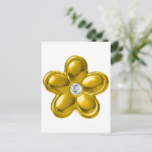 GOLD-BLUME MIT DIAMOND POSTKARTE (Stehend Vorderseite)