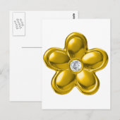 GOLD-BLUME MIT DIAMOND POSTKARTE (Vorne/Hinten)
