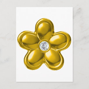 GOLD-BLUME MIT DIAMOND POSTKARTE