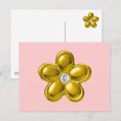 GOLD-BLUME MIT DIAMOND POSTKARTE (Vorne/Hinten)
