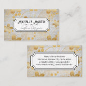 Gold-Blume-Muster | Geometrische Tiles Visitenkarte (Vorne/Hinten)