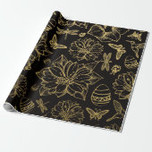 Gold-Blume, Ostereier nahtlose Blume Geschenkpapier (Ungerollt)