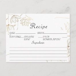 Gold Blume Rezept Card Postkarte