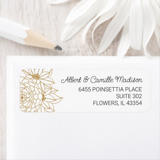 Gold-Blume-Rücksendeadresse (Insitu)