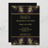 Gold Blume und Henna Einladung (Vorne/Hinten)