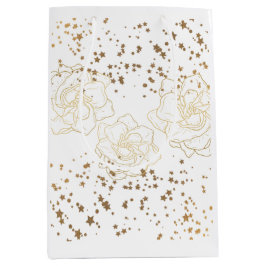 Gold-Blume und Stardust Mittlere Geschenktüte