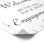 Gold Blume Verlobung Begrüßungszeichen Poster (Ecke)