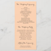 Gold Blume Vintag Blush Hochzeitsprogramme Programm (Rückseite)