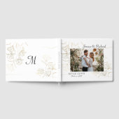 Gold Blume Wedding FOTO Gästebuch (Voll)