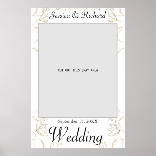 Gold Blume Wedding Foto Prop Poster (Vorne)