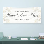 Gold Blume Wedding Sign Banner (Messe)