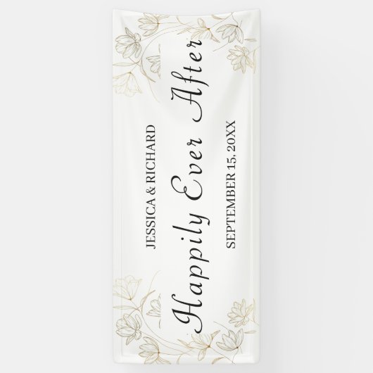 Gold Blume Wedding Sign Banner (Vertikal)