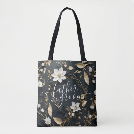 Gold Blumenkranz Hochzeitvater Tasche (Vorderseite)