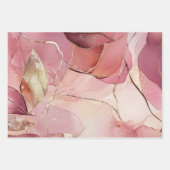 Gold Blumenleaf Blush Pink Brautparty Geschenkpapier Set (Vorderseite 2)