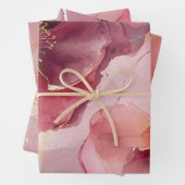 Gold Blumenleaf Blush Pink Brautparty Geschenkpapier Set (Beispiel)