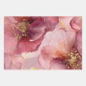 Gold Blumenleaf Blush Pink Brautparty Geschenkpapier Set (Vorderseite)
