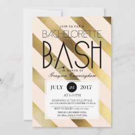 Gold & Blush Bachelorette Bash | Party Einladung