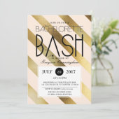 Gold & Blush Bachelorette Bash | Party Einladung (Stehend Vorderseite)