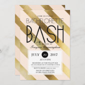 Gold & Blush Bachelorette Bash | Party Einladung (Vorne/Hinten)
