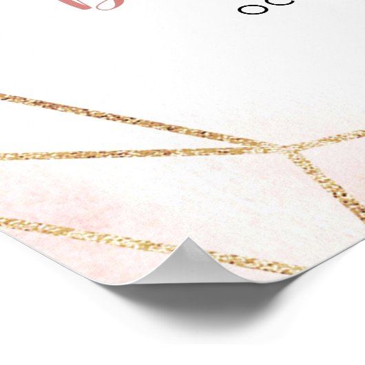 Gold Blush Ballerina Tutu Baby Dusche Begrüßungsze Poster (Ecke)