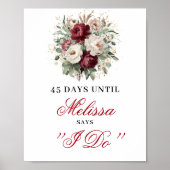 Gold Blush Burgundy Dais Until I Do 8x10 Schild (Vorne)