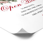 Gold Blush Burgundy Open Bar Hochzeitsposter Poster (Ecke)