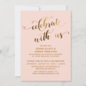 Gold & Blush Celebrate mit US Post-Wedding Party Einladung (Vorderseite)