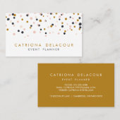 Gold & Blush Confetti Dots Business Card Visitenkarte (Vorne/Hinten)