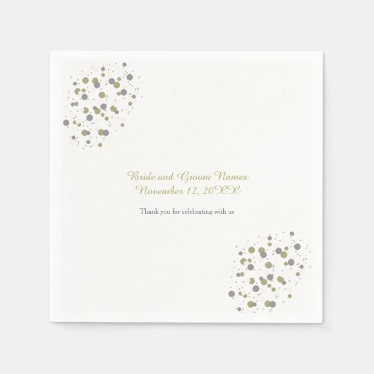 Gold Blush Confetti Dots Serviette (Vorderseite)