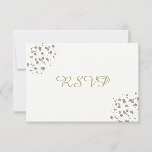 Gold Blush Confetti Dots UAWG RSVP Karte (Vorderseite)