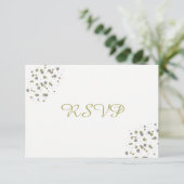 Gold Blush Confetti Dots UAWG RSVP Karte (Stehend Vorderseite)