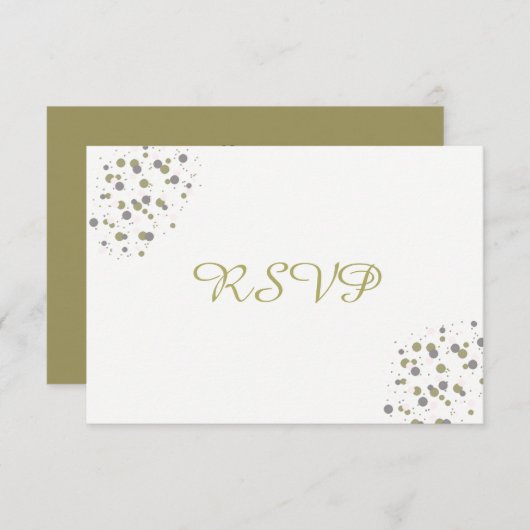 Gold Blush Confetti Dots UAWG RSVP Karte (Vorne/Hinten)