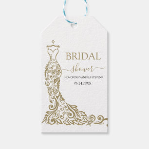 Gold-Blush-Kleid Brautparty Geschenkanhänger