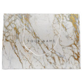 Gold Blush Marble Metallic Geschenk Grau Silver VI Große Geschenktüte (Vorderseite)