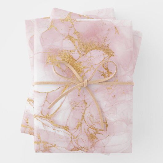 Gold Blush Marmor Geschenkpapier Set (Beispiel)