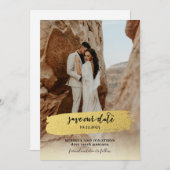 Gold Blush Modernes Foto Save The Date (Vorne/Hinten)