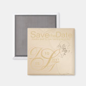 Gold Blush Orchid Speichern Sie das Date Magnet (Vorderseite/Rückseite)
