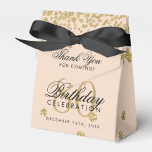 Gold Blush Pink 80. Geburtstag Danke Confetti