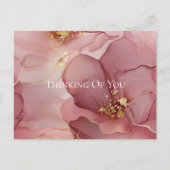 Gold Blush Pink Blumendenken Postkarte (Vorderseite)