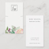 Gold Blush Pink Blumenstanze Nekklettenanzeige Visitenkarte (Vorne/Hinten)