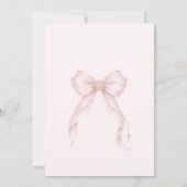 Gold Blush Pink Bow First Holly Communion Einladung (Rückseite)
